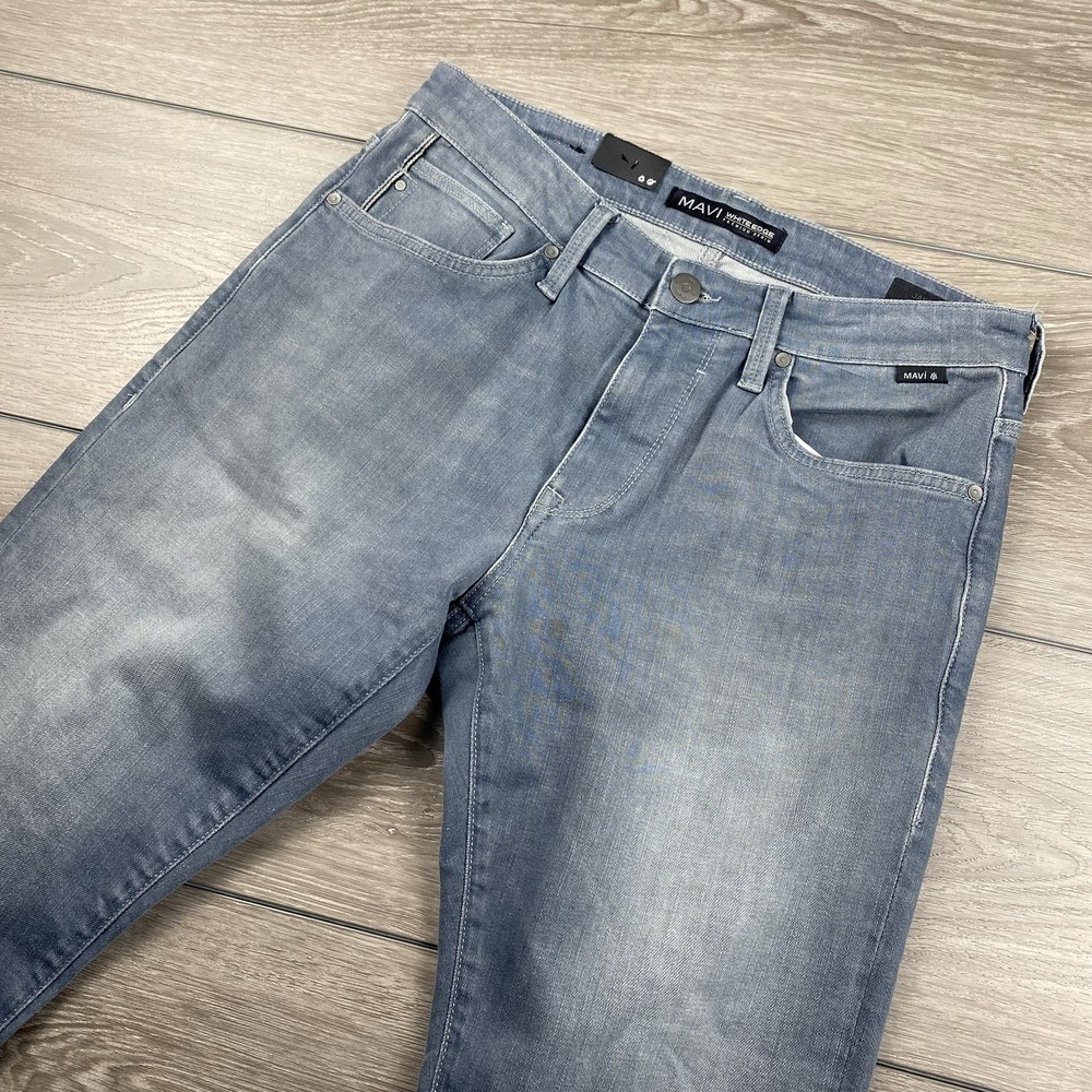 Mavi White Edge Premium Denim Mens‎ Jake Slim Leg Jeans Blue 31x32 New